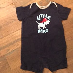 “Little Hero” shorts onesie